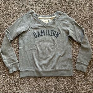 Hamilton College Redshirt women’s medium gray v-neck sweatshirt collegiate fall